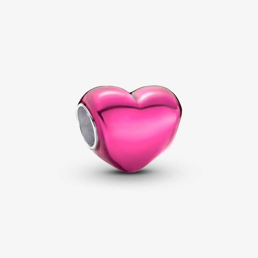 Metallinhohtoinen pinkki sydän -hela image number 0