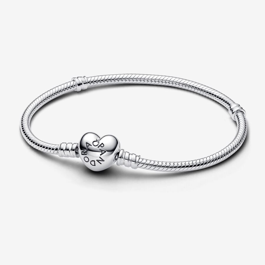 Moments Silver Bracelet, Heart Clasp image number 0